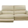 beige leather sofa 2.5 seat with partly reclined