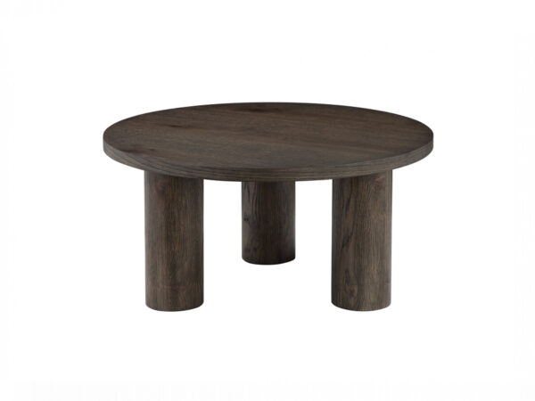 round coffee table dark walnut colour